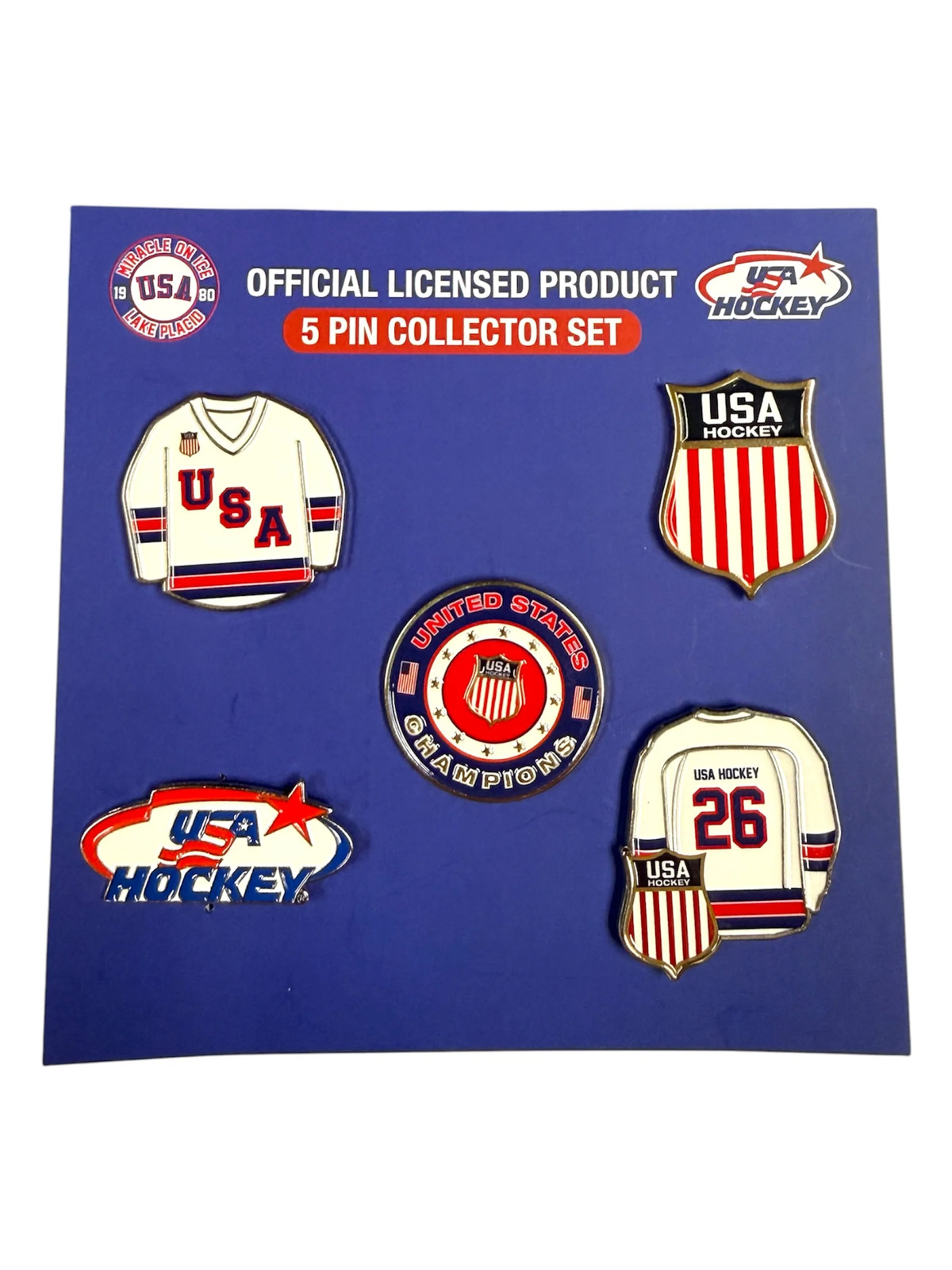 USA Hockey 2026 Champions 5 Collectors Pin Set