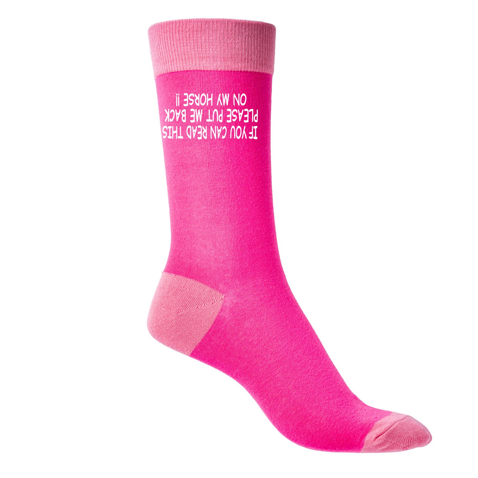 Read This Put Me Back On Horse Funny Ladies Socks Pink Horse Birthday Gift