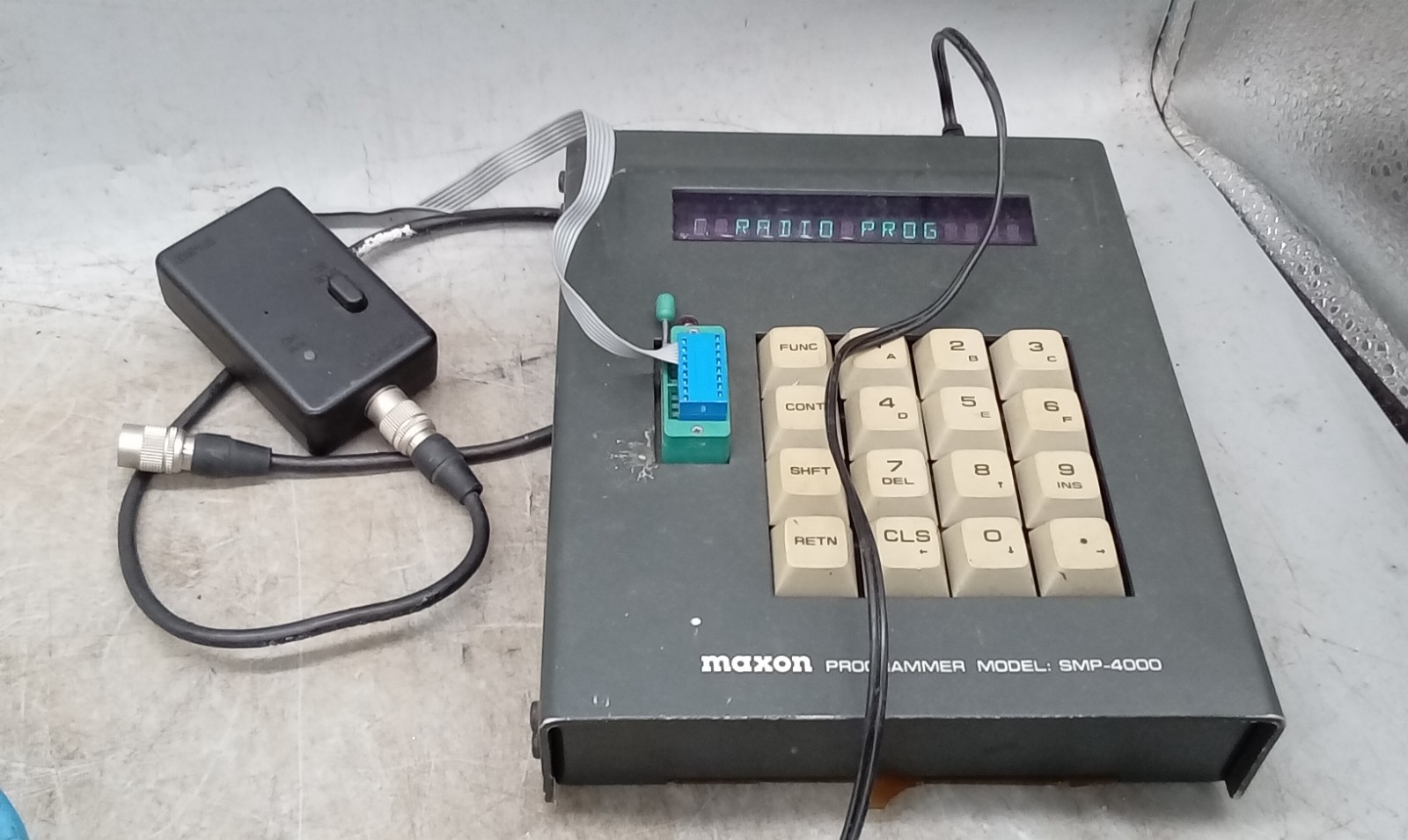4 Vintage Radio Programming Interfaces w/programming cable, MAXON , JOHNSON,