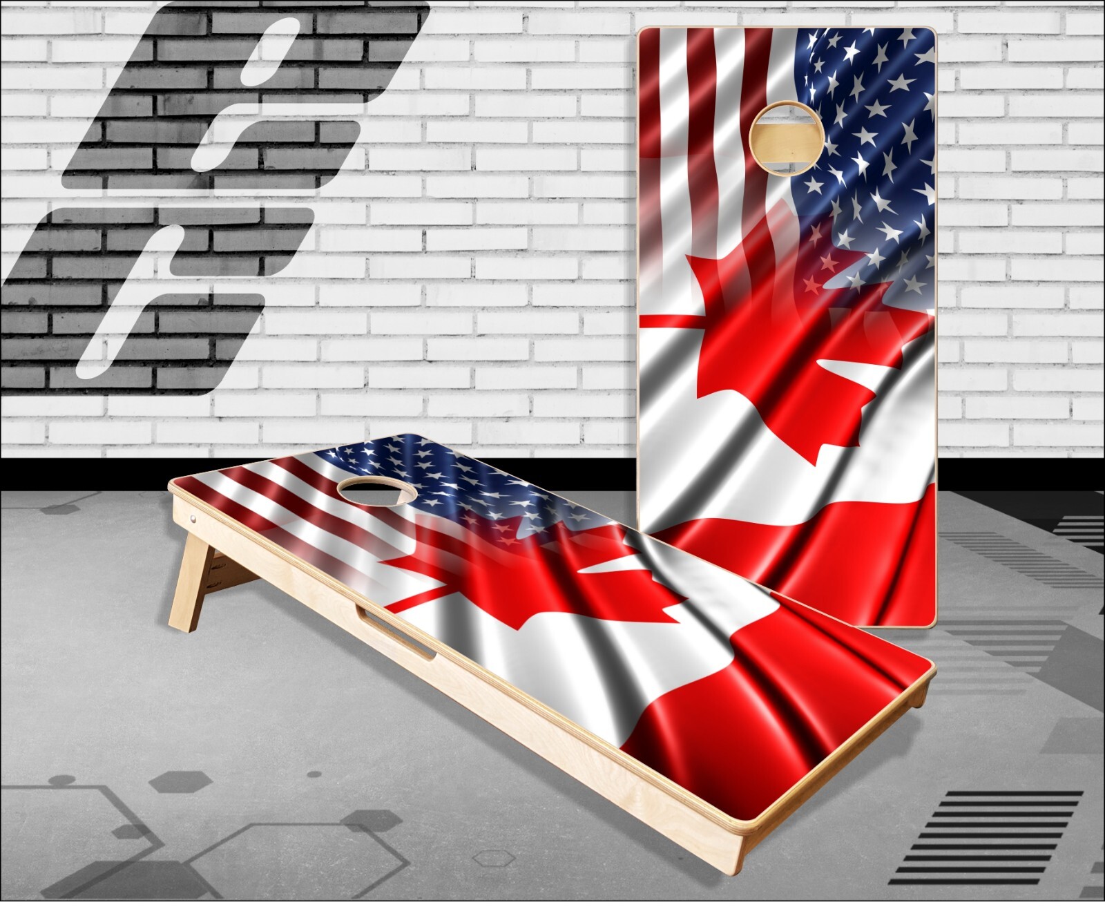 Canadian Flag Blend Cornhole Boards Bean Bag Toss Game