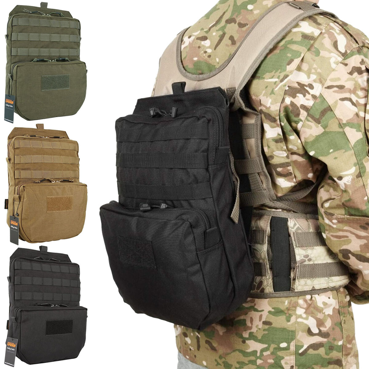 Tactical Molle Hydration Pack Mobility Water Bladder Backpack for Hiking Biking