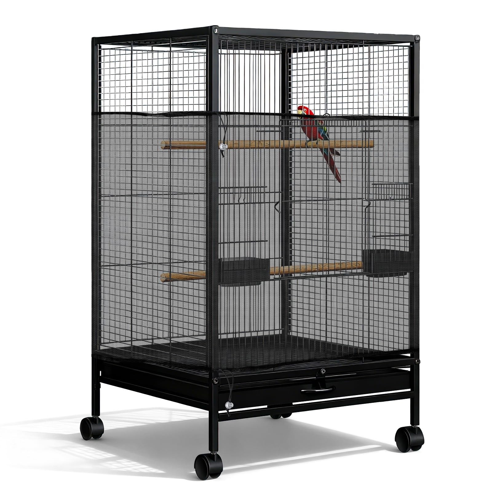 1 Pc Large Bird Cage Seed Cather, Bird Cage Cover 31 X 118 Inches Adjustable