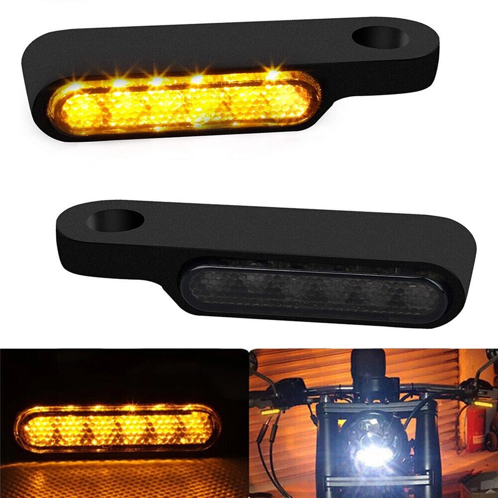 LED Handlebar Turn Signals Blinker Running Light For Harley Sportster 883 1200