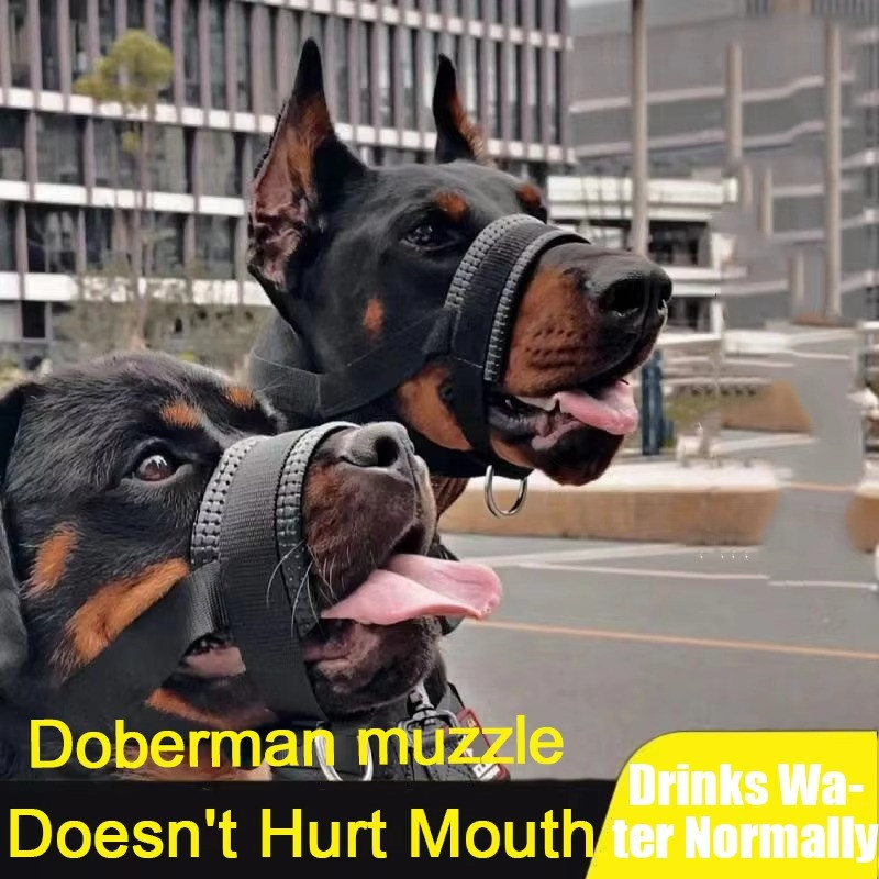 Dog Muzzle Anti Bite Barking Licking for Husky Small Medium Large Dog 1pc black