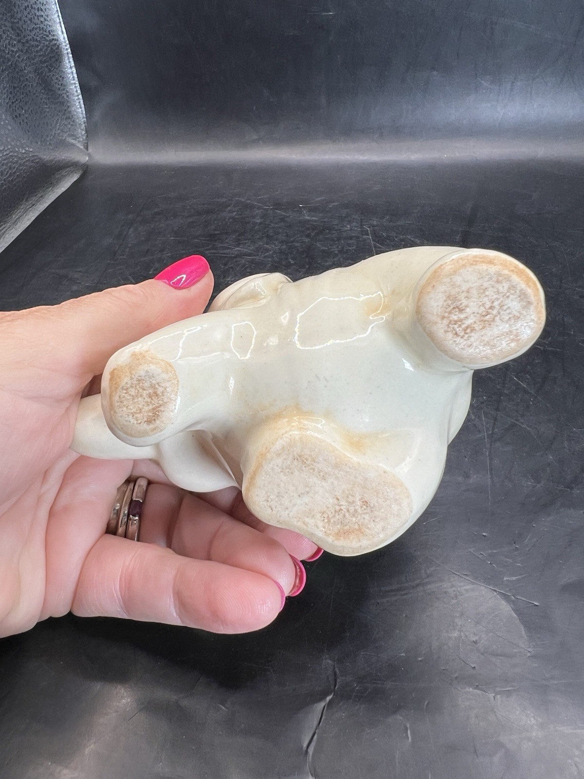 Vintage Small White Elephant Planter 3” Tall READ