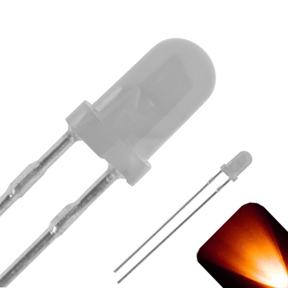 20 x 3mm Diffused Frosted Milky Lens LED Orange Amber Ultra Bright Lights Round