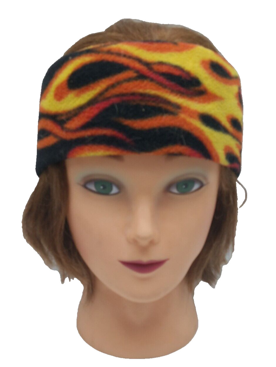 Flame Design Stretch Headband Orange & Black, Pre-ownec