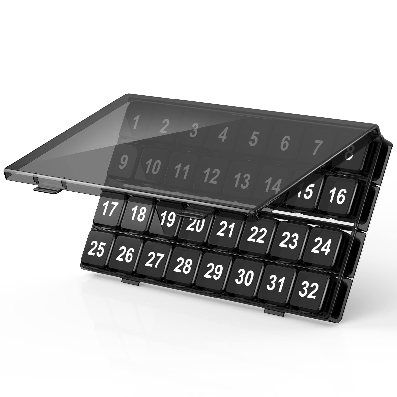 Monthly Pill Organizer Once a Day - 30 X-Large (Pack of 2), Black