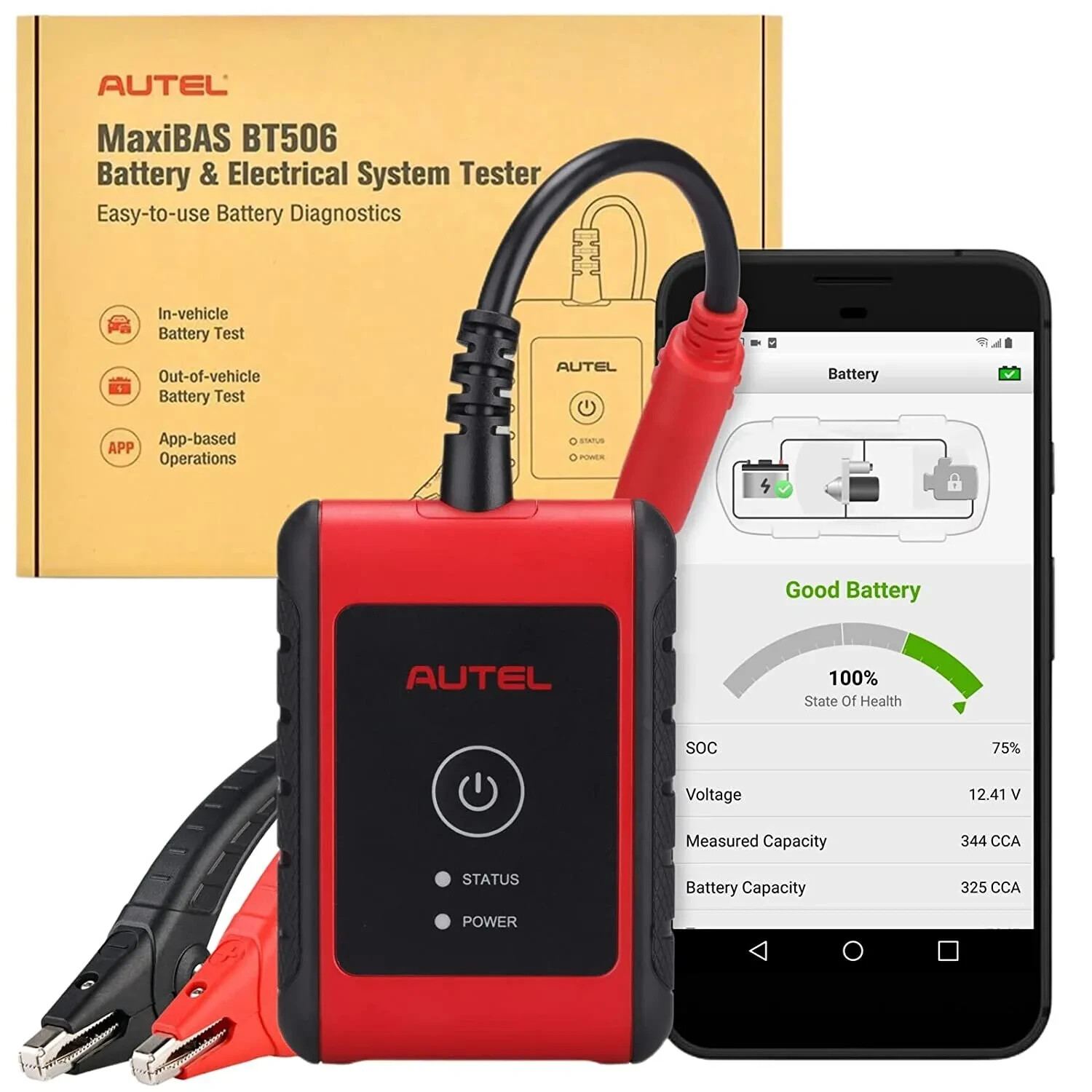 AUTEL MaxiBAS BT506 Auto Battery Electrical System Analysis Tool 100 - 2000 CCA