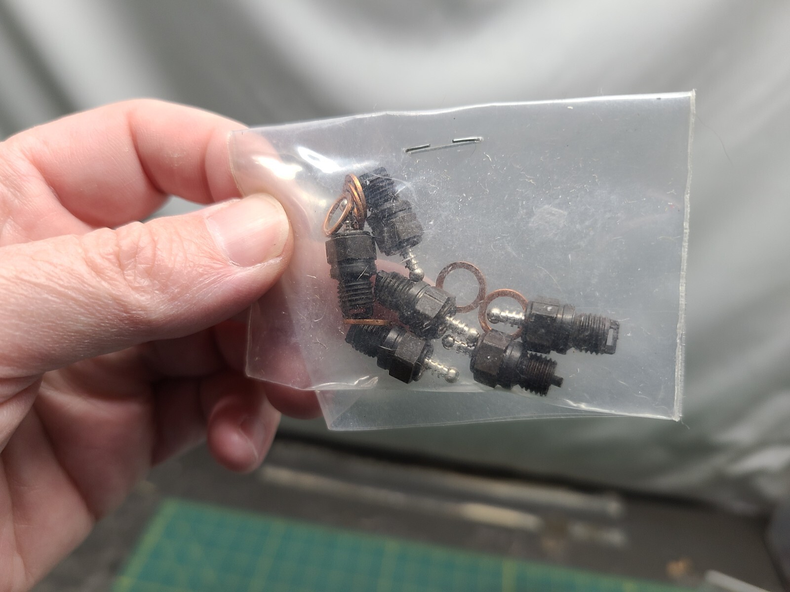 6 NOS Vintage Glow Plug Gas Model Airplane RC Engine Unknown Make
