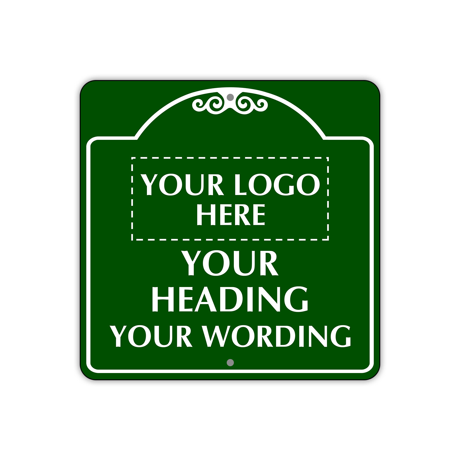 Custom Sign Your Logo Your Heading And Wording Sign Aluminum Metal 12"x12" Sign