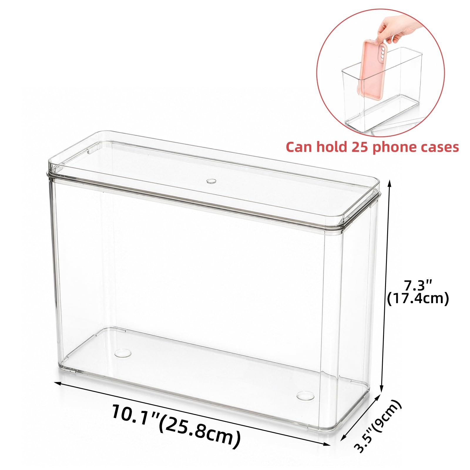 Hacaroa 2 Pack Phone Case Organizer Lid, Clear Plastic Cell Phone Case Storage