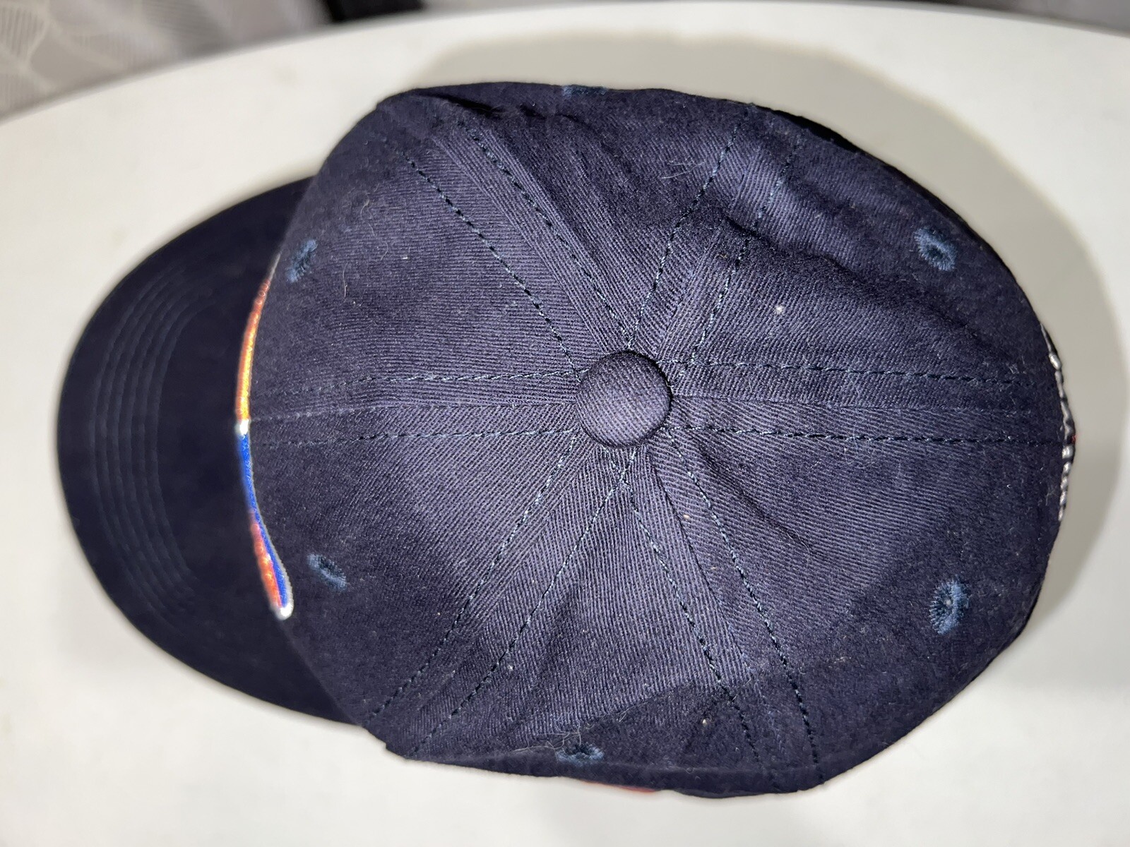Uniweld logo patch on Navy blue hat cap Quality tools Hook Loop EUC