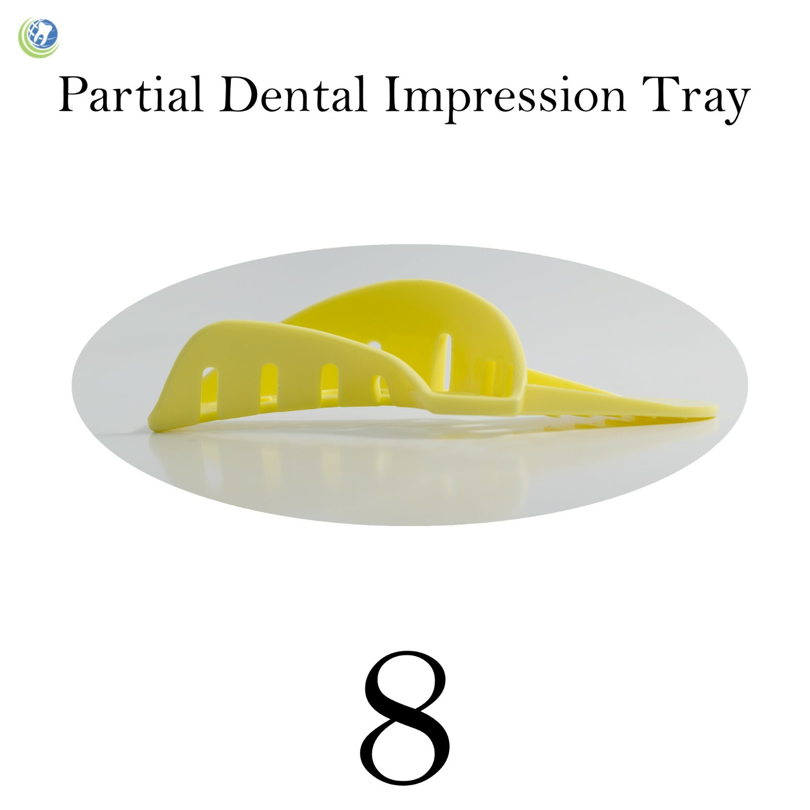 36 Pcs Dental Disposable Impression Trays Perforated Autoclavable Partial #8