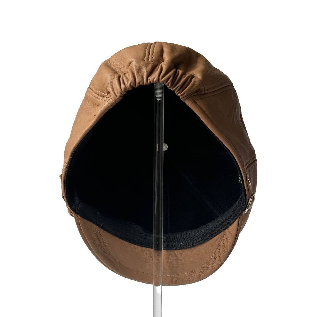 LEATHER Men Gatsby Cap Newsboy Ivy Hat Golf Driving Flat Cabbie S-3XL