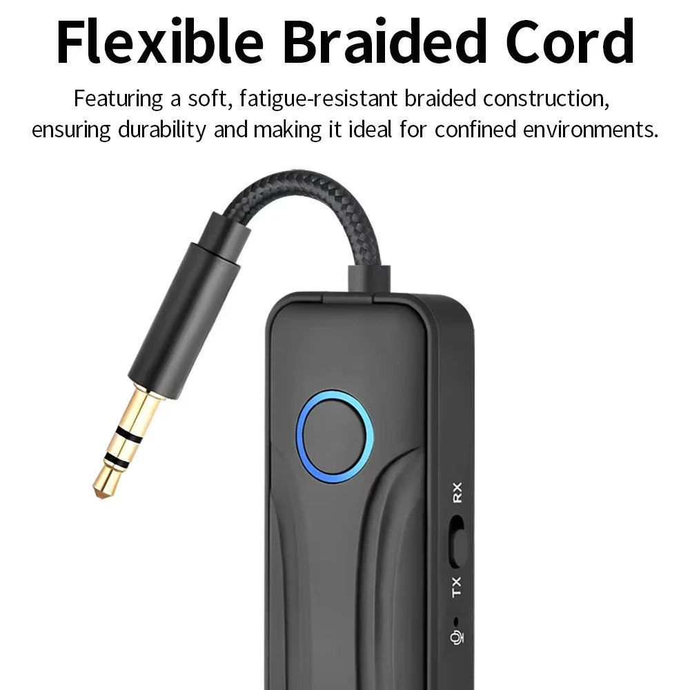 Bluetooth 6.0 Transmitter Call Music Receiver AUX Adapter for Car Headphone iPod