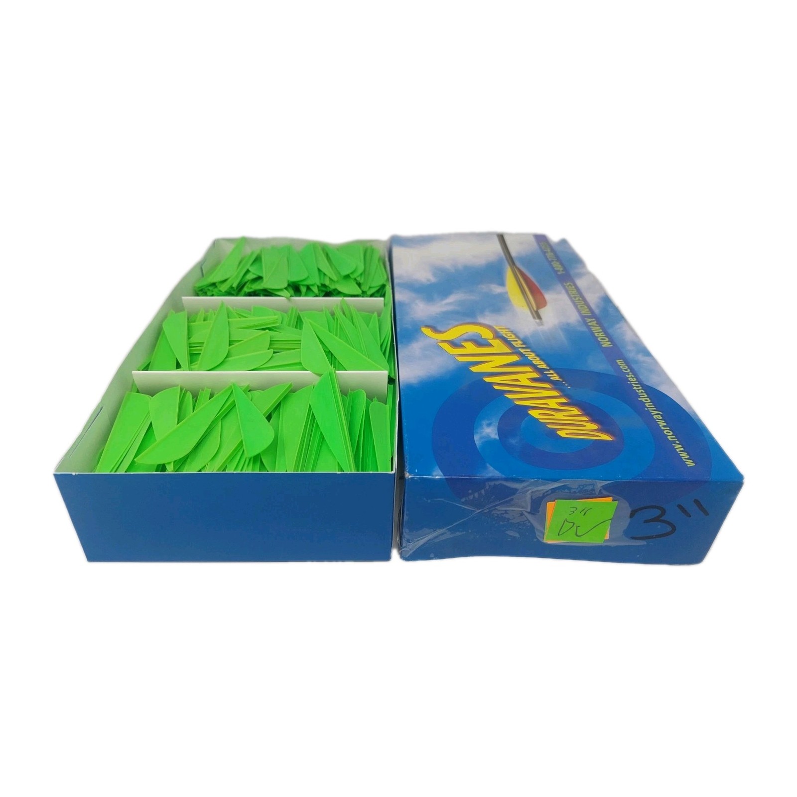 1000 Pack: 3" Lime Green DuraVanes Predator Archery Arrow Vanes Q2i Norway