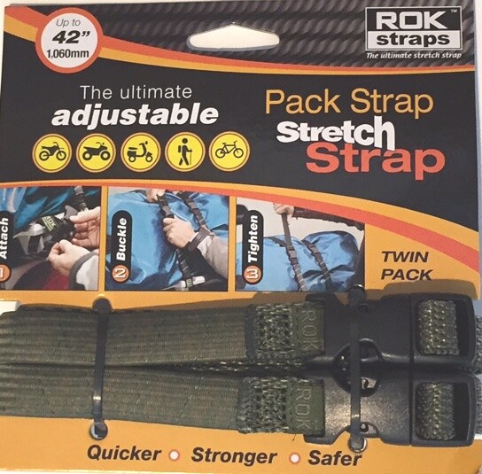 ROK Straps Motorcycle Luggage Tie Down Adjustable Straps 12"-42" x 5/8" CAMO