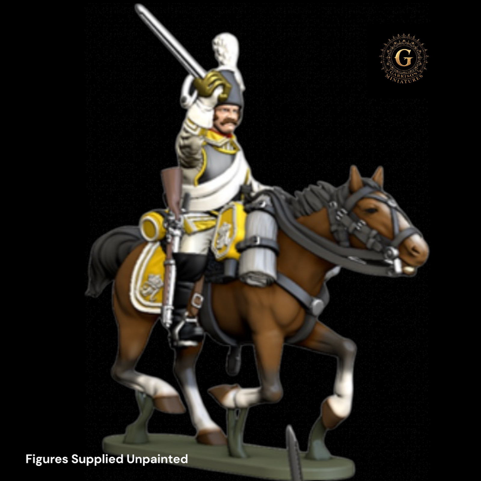 Napoleonic 28mm Saxony Cuirassiers Advancing X3 UNPAINTED 28mm 1/56 Wargames