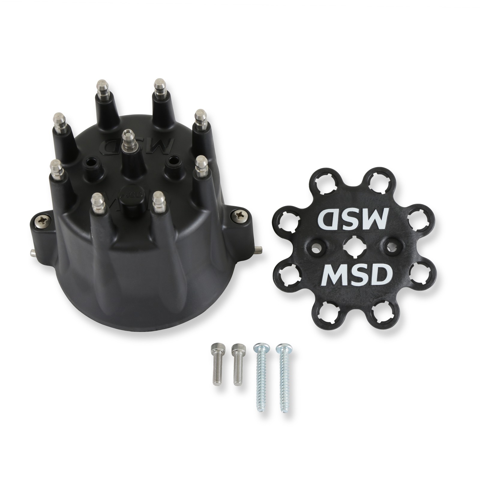 84333 MSD Distributor Cap - V8 - HEI Terminals - Black - Spark Plug Wire