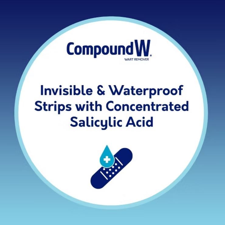 Compound W Wart Remover, One Step Invisible Strips - 14 Medicated Strips (new)