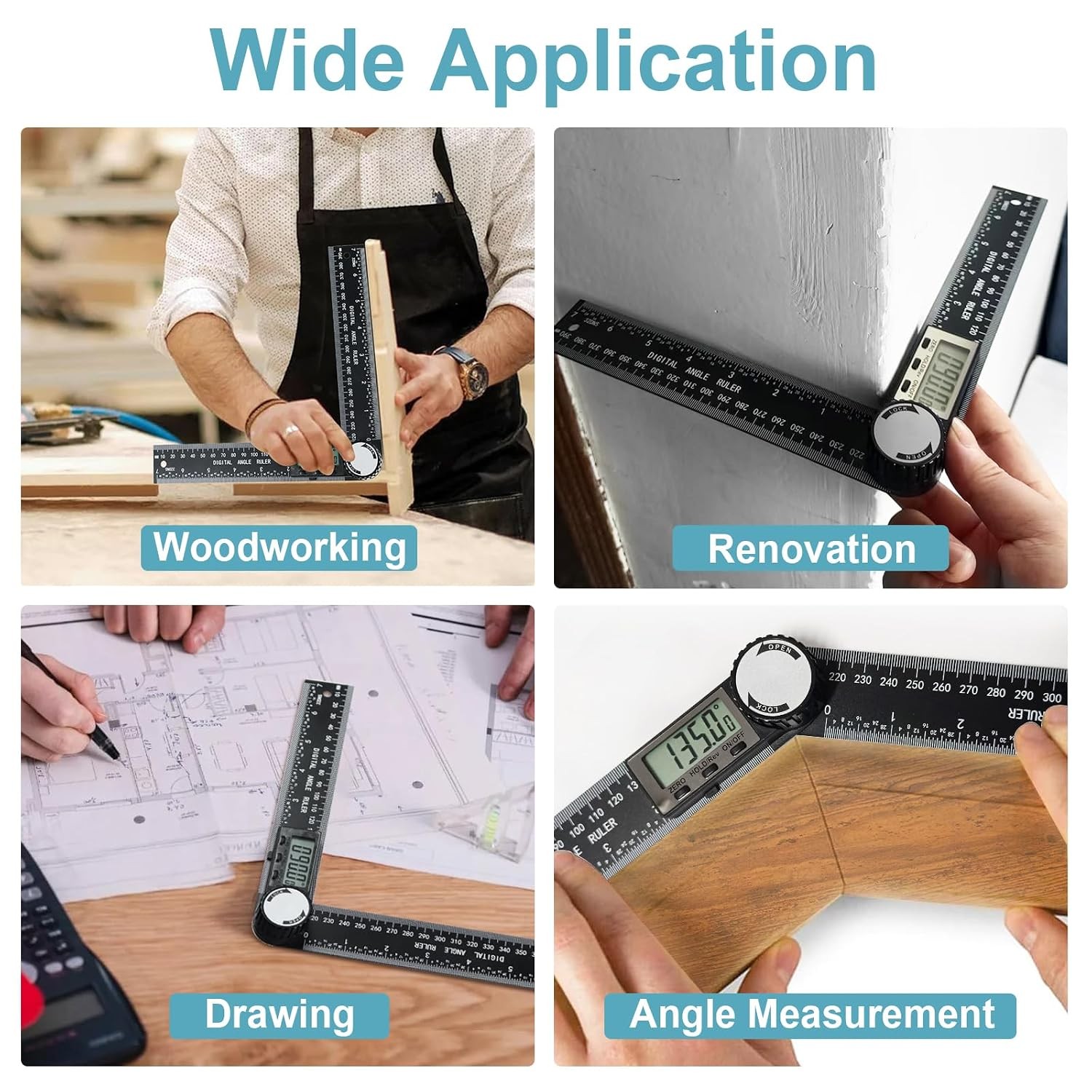Third Generation Protractor Angle Finder Digital Angle Ruler with 7Inch 200Mm