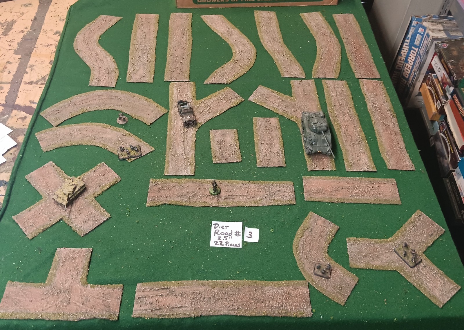 FOW Bolt action WW2 wargaming  28mm  / 15mm Dirt Road terrain #3  20 ft