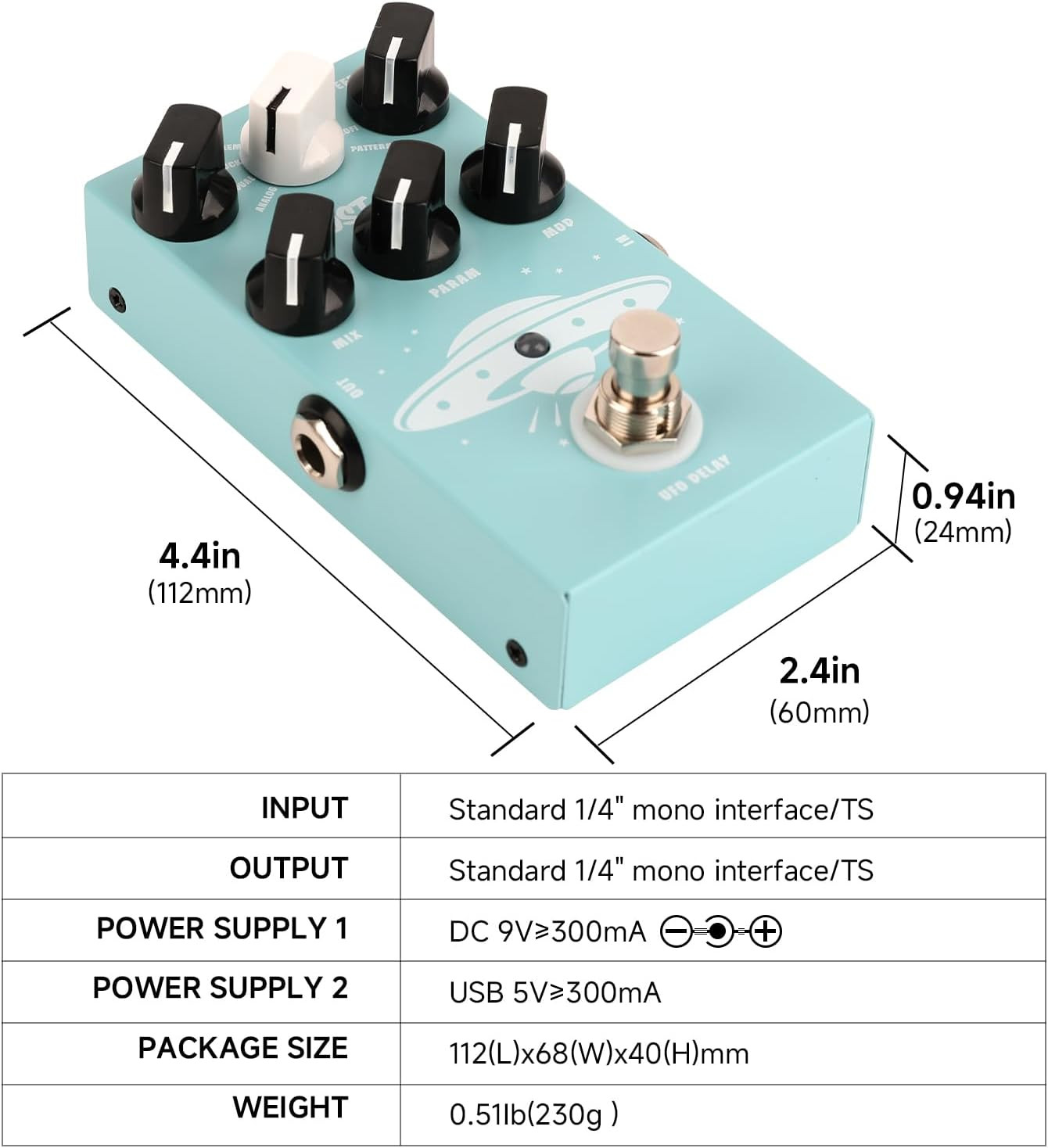 Guitar Delay Pedal for Pedal Boards,9 Different Delay Effects for Electric Guita