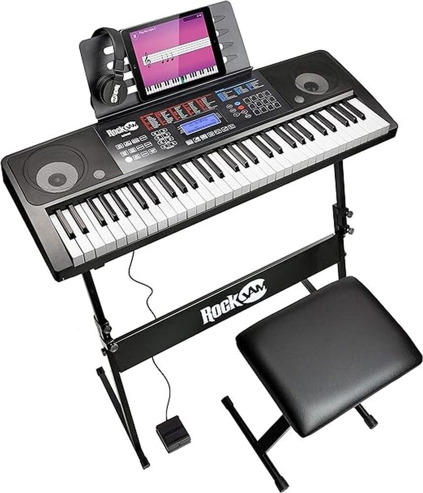 RockJam RJ761-SK 61-Key Digital Piano Kit Black School Music