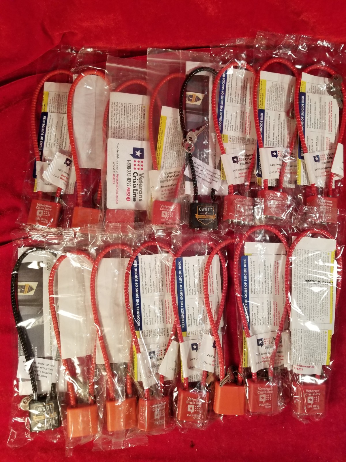 FN Red Black Cable Gun Locks w/ 2 Keys Brand New in Package LOT OF 20 TOTAL NOS