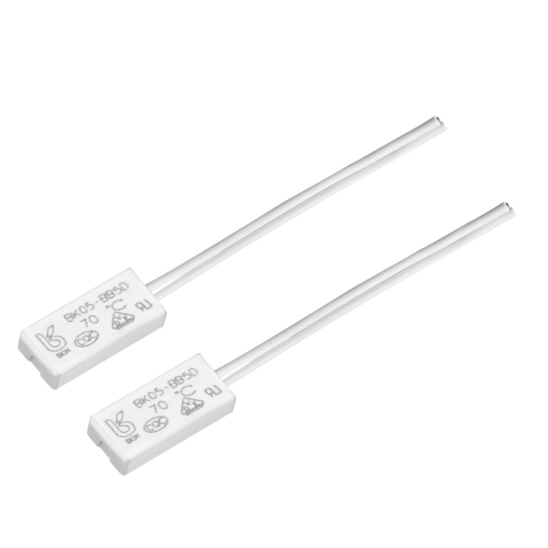 Thermostat 70℃ N.C 5A Plastic Bimetal Temperature Control Switch 2pcs,