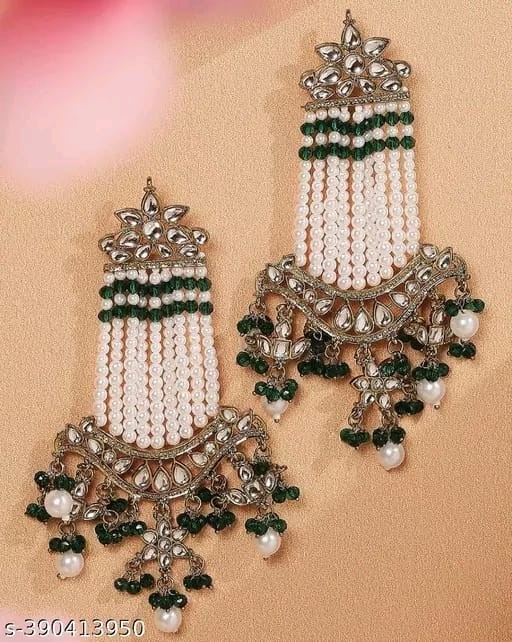 Kundan Jhumka Earrings Indian Gold Plated Bollywood Style Jewelry Set