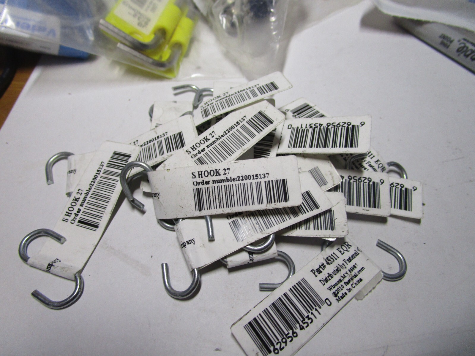 #27 1"L-Inside .080"-Wire 12lb-WLL Zinc Plated S-Hook QTY 25