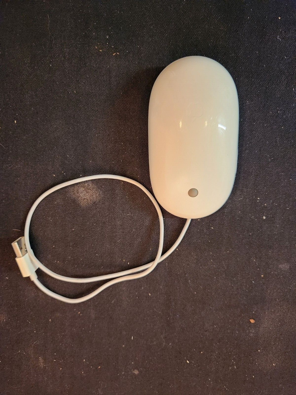 Apple Magic Mouse A1152 USB Wired Mighty Mouse  * 19" cable - TESTED