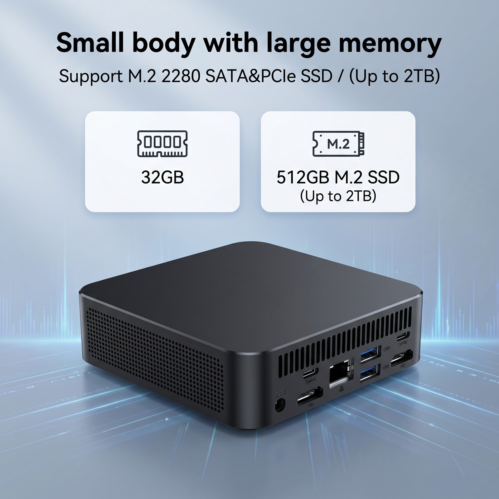 Mini PC Intel N150 3.6GHz Win11 16GB DDR4 Max 512GB SSD Triple Screen WiFi6 Home
