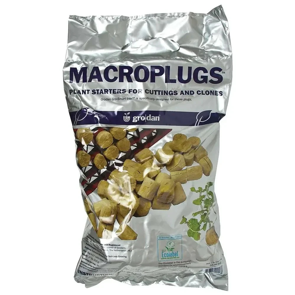 Grodan MacroPlug 1.5" Round w/ Slit (50/Bag) / rw108004 / 104390