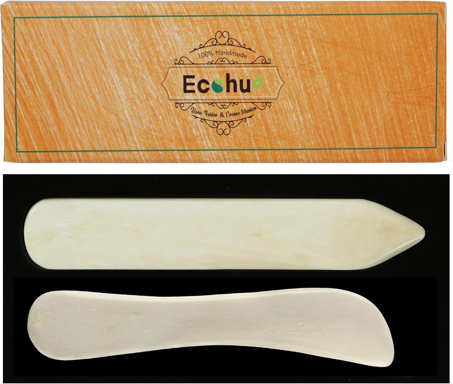 Bone folder and creaser tool 2 pack for paper and leather crafts