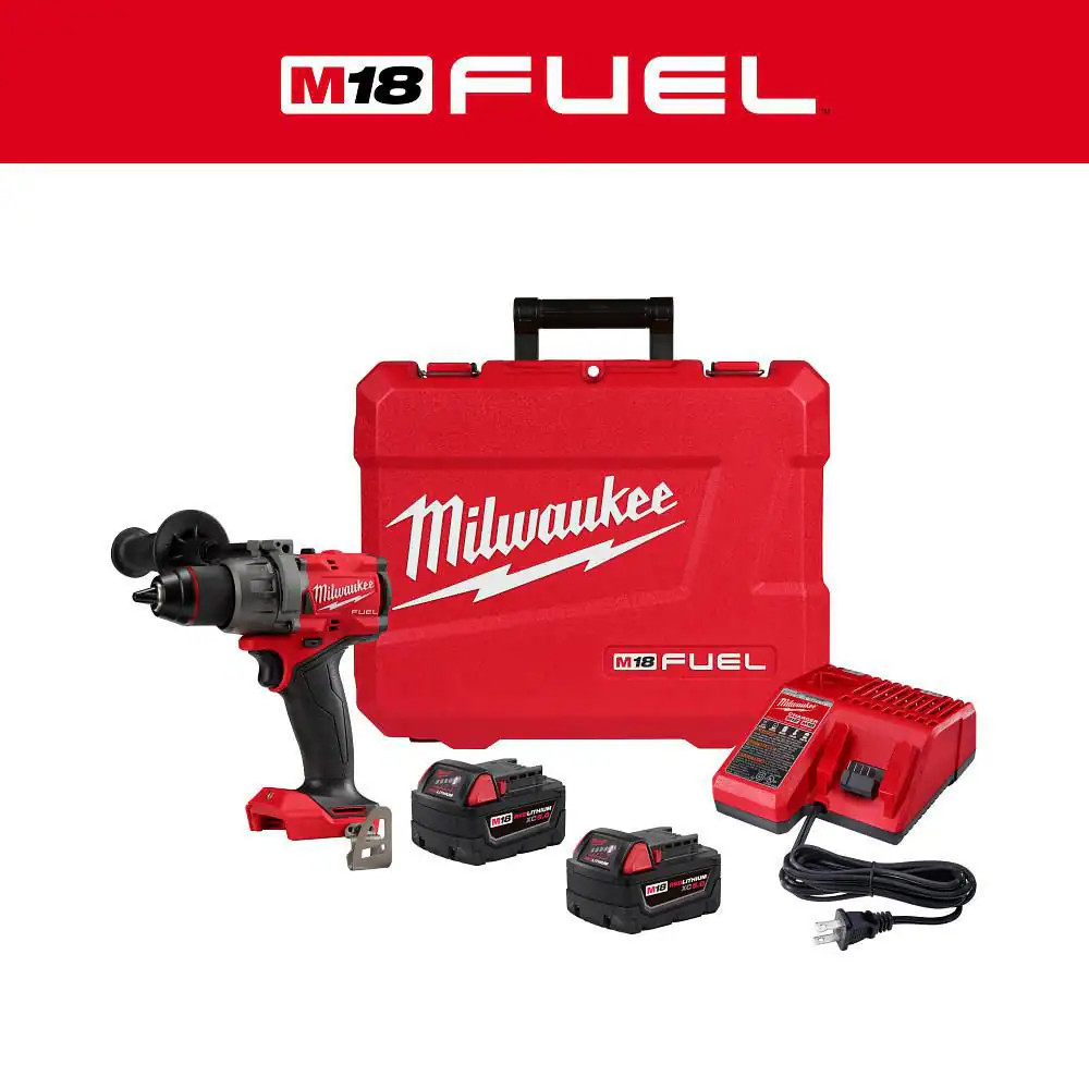 M18 FUEL 18V Lithium-Ion Brushless Cordless 1/2 In. Drill/Driver Kit W/(2) 5.0Ah