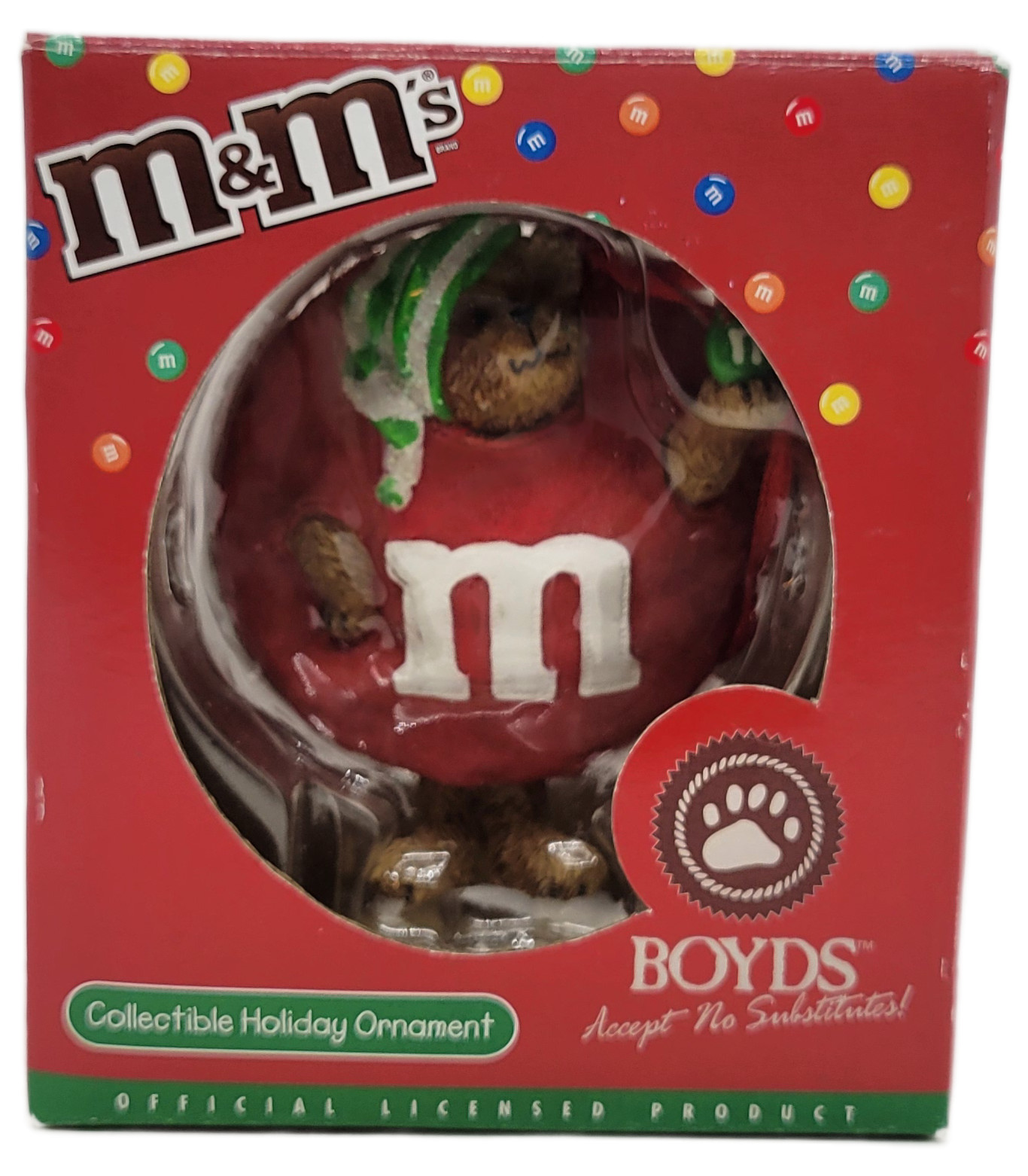 Boyds Bears 2005 Collectible Holiday Ornament - Red M&M #257132MM