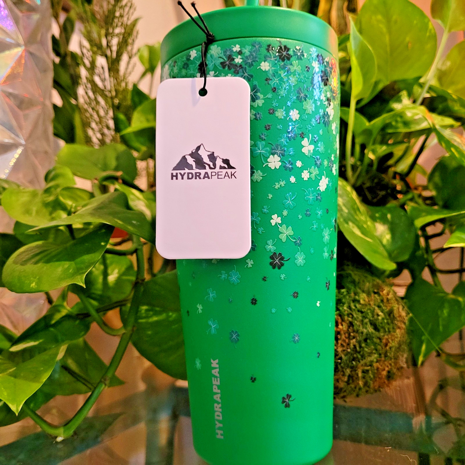 HydraPeak St Patrick's Day Stainless Steel Tumbler 4 Leaf Clovers Shamrock 25oz