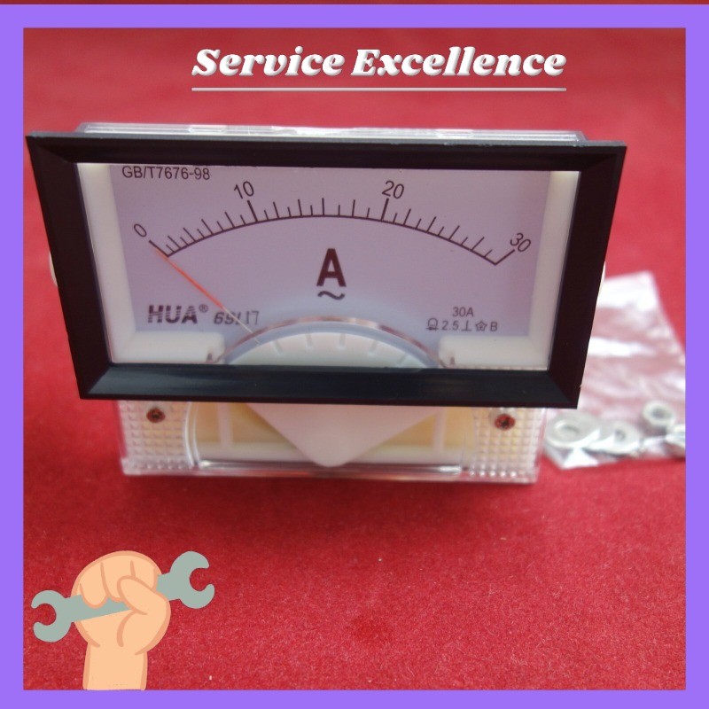 NEW 1X AC 30A Analog Ammeter Panel AMP Current Meter 69L17 69L9 direct connect