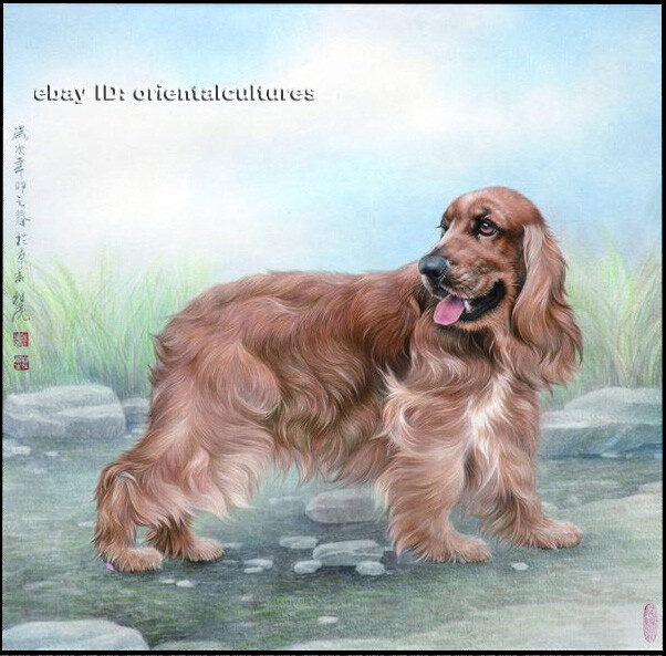 Chinese 100% real natural silk thread,su hand embroidery kits:dog 14"