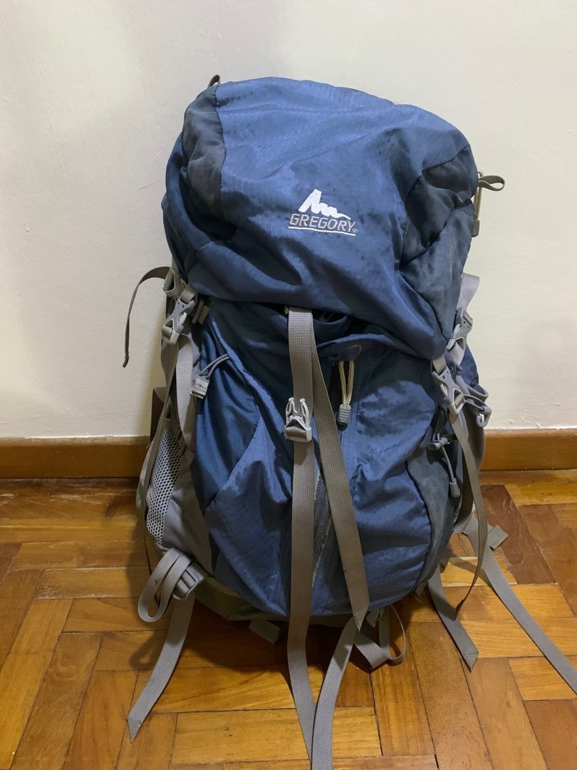 Gregory Z55 internal frame hiking backpack 55L durable navy/grey nylon size L
