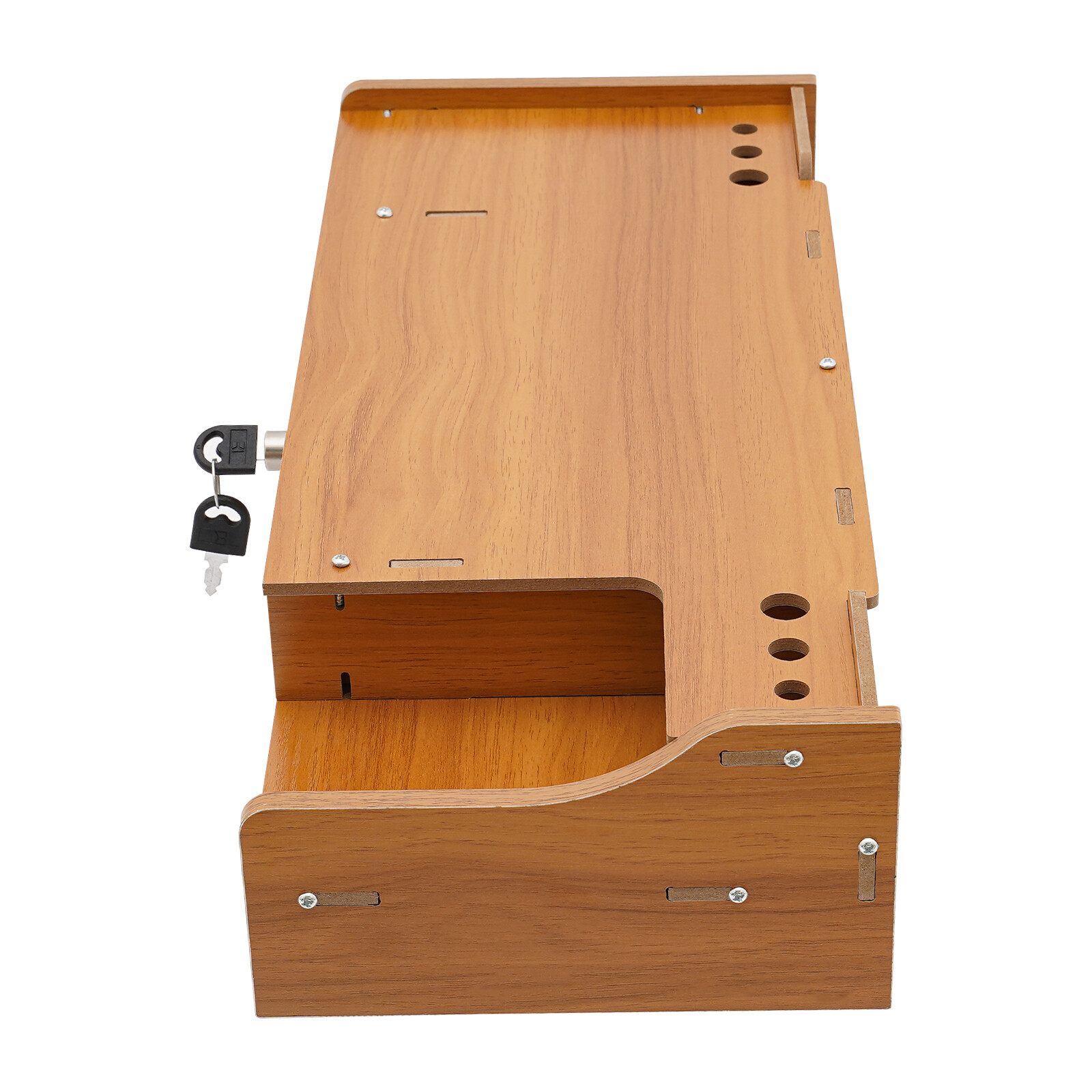 Monitor Stand Riser, Computer Laptop Riser Shelf with Lockable Organizer Drawers