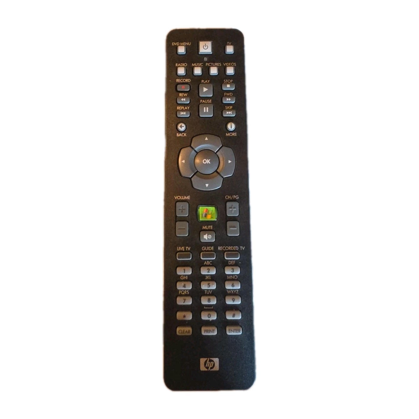 Genuine HP Windows Media Center Remote Control 5187-6727 Tested! Genuine OEM