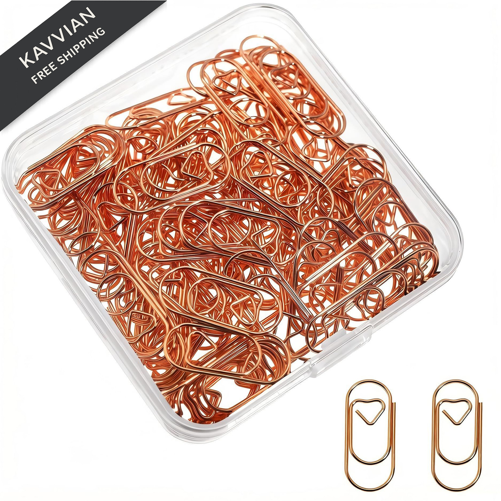 Small Heart Paper Clips 1 inch Rose Gold, 100 PCS 1.39 inches, Gold