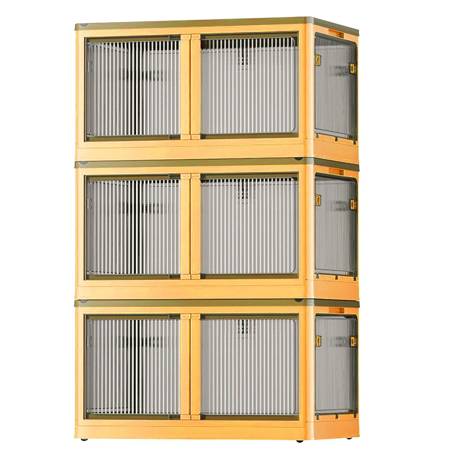 3Pcs Foldable Storage Bins w/ Lid Stackable Organizing Containers for Closet