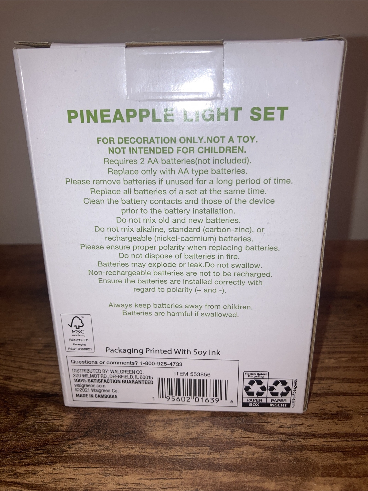 Garden Party String Light Set Pineapple 10 Lights NIB