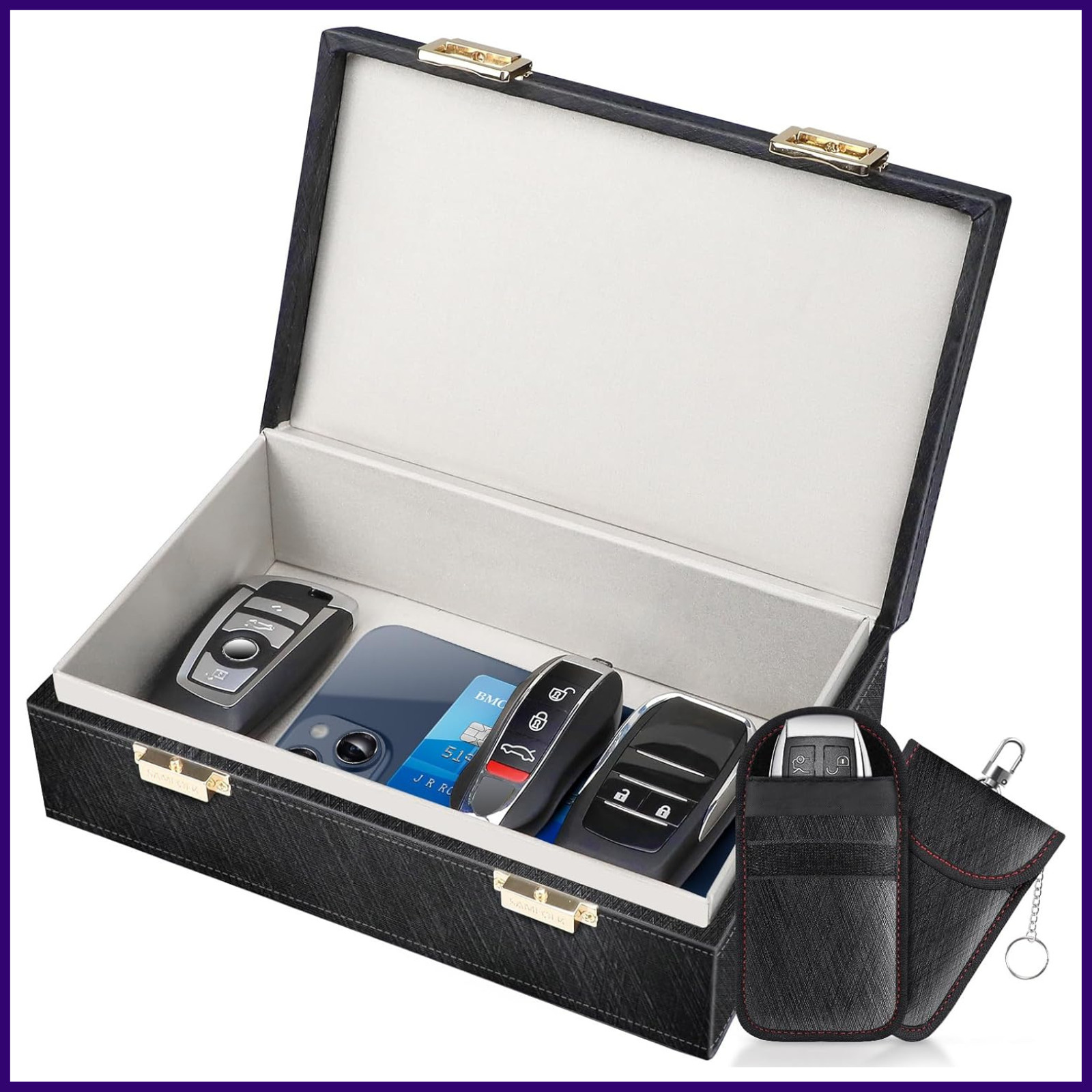 Faraday Box with 2 Faraday Bags RFID Signal Blocking Car Key Fob Protector