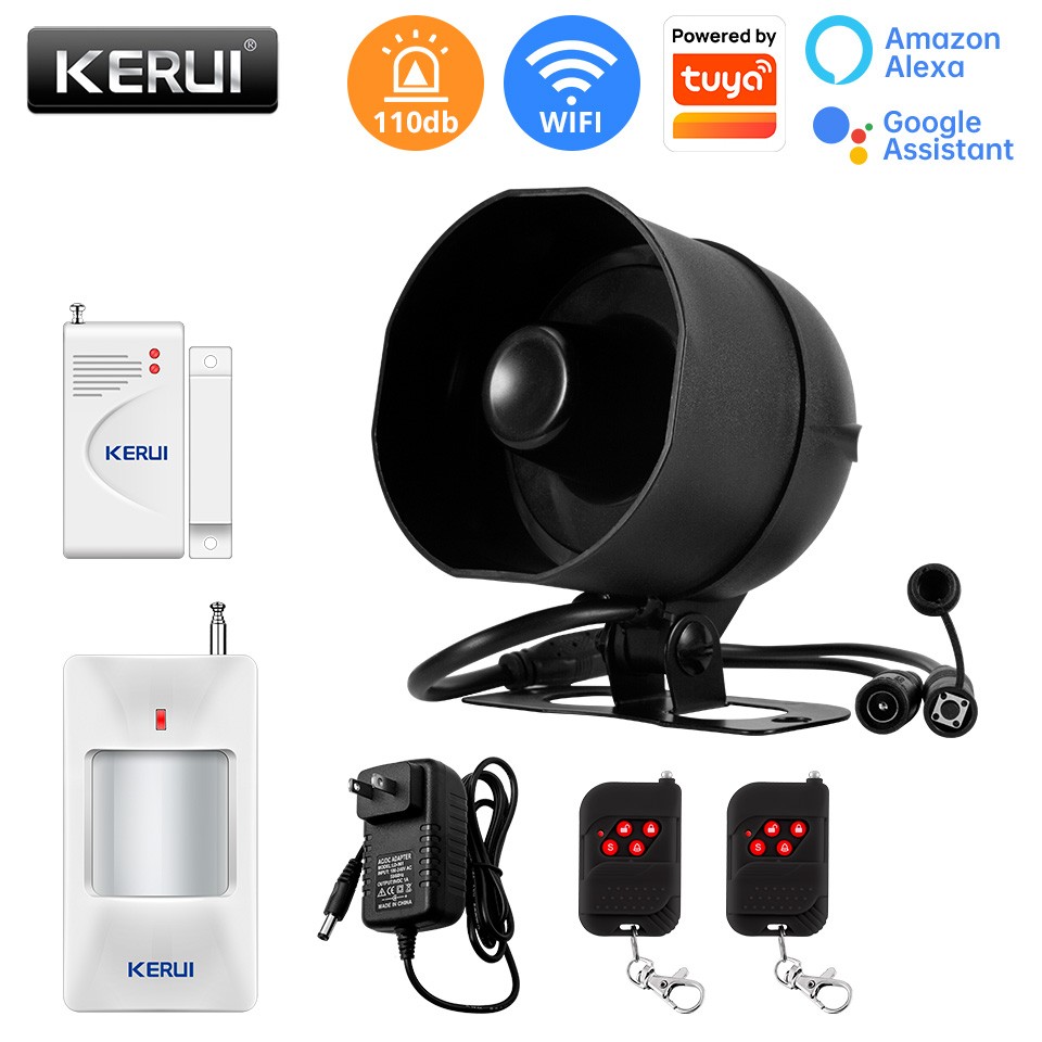 WiFi Security Burglar Alarm Kit Google Home Voice Control Wireless Sensor
